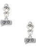 Silver Plated Text Chat - gr8 - Great - Filigree Heart Post Earrings