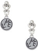 Silver Plated Live in Circle - Filigree Heart Post Earrings