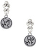 Silver Plated Hope in Circle - Filigree Heart Post Earrings