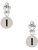 Silver Plated Disc Initial - l - Filigree Heart Post Earrings