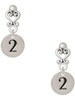 Silver Plated Disc Number - 2 - Filigree Heart Post Earrings