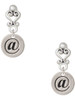 Silver Plated Disc - Symbol - At Sign - @ - Filigree Heart Post Earrings
