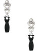 Silver Plated Little Black Dress - Filigree Heart Post Earrings
