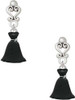 Silver Plated Black Dress - Filigree Heart Post Earrings