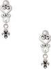 Silver Plated Mini Fleur de Lis - Filigree Heart Post Earrings