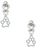 Silver Plated Small Open Paw - Filigree Heart Post Earrings
