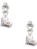 Silver Plated Love Heart with AB Crystal - Filigree Heart Post Earrings