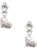 Silver Plated Faith Heart with AB Crystal - Filigree Heart Post Earrings