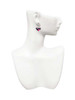Silver Plated Hot Pink Large Cheetah Print Heart - Filigree Heart Post Earrings
