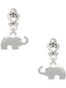 Silver Plated Elephant with Crystal Eyes - Filigree Heart Post Earrings