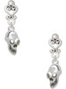 Silver Plated Medium Skull - Filigree Heart Post Earrings