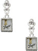 Two-tone Shadow Box ''Hope'' with Ribbon - Filigree Heart Post Earrings