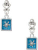 Silver Plated Sea Turtle in Shadow Box - Filigree Heart Post Earrings