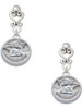 Silver Plated Raphael Angel - Round Seal - Filigree Heart Post Earrings