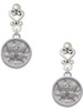 Silver Plated Butterfly - Round Seal - Filigree Heart Post Earrings