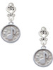 Silver Plated Music Note - Round Seal - Filigree Heart Post Earrings