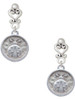 Silver Plated Ladybug - Round Seal - Filigree Heart Post Earrings