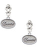Silver Plated Dance - Oval Seal - Filigree Heart Post Earrings