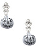 Silver Plated 3-D Large Jack O' Lantern with Leaves - Filigree Heart Post Earrings