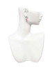 Silver Plated Hot Pink Running Shoe - Filigree Heart Post Earrings