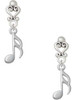 Silver Plated Sixteenth Note - Filigree Heart Post Earrings