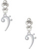 Silver Plated Bass Clef - Filigree Heart Post Earrings