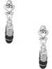 Silver Plated 3-D Black Running Shoe - Filigree Heart Post Earrings