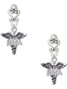 Silver Plated Caduceus - RMA - Filigree Heart Post Earrings