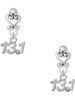 Silver Plated Half Marathon - 13.1 with Clear AB Crystal - Filigree Heart Post Earrings
