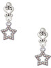 Silver Plated AB Crystal Lucky Star - Filigree Heart Post Earrings