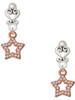 Rose Gold-tone AB Crystal Lucky Star - Filigree Heart Post Earrings