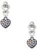 Black Nickeltone Clear AB Crystal Heart - Filigree Heart Post Earrings
