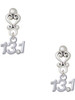 Silver Plated Half Marathon - 13.1 with Clear Crystal - Filigree Heart Post Earrings