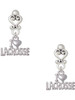 Silver Plated I 'Heart' Lacrosse - Filigree Heart Post Earrings