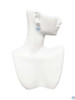 Silver Plated Baby Boy Blue Heart with Baby Feet - Filigree Heart Post Earrings