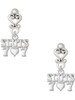 Silver Plated Slots with Heart and Lucky 7s - Filigree Heart Post Earrings