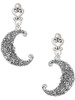 Silver Plated Large Swirl Man in Moon - Filigree Heart Post Earrings