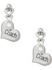 Silver Plated Large ''Coach'' Heart - Filigree Heart Post Earrings