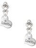 Silver Plated Small I Love You Heart - Filigree Heart Post Earrings