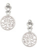 Silver Plated Tree of Life Cutout - Filigree Heart Post Earrings