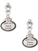 Silver Plated Keep Calm Mom is Here - Filigree Heart Post Earrings