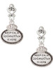 Silver Plated Keep Calm Godmother is Here - Filigree Heart Post Earrings