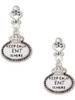 Silver Plated Keep Calm EMT is Here - Filigree Heart Post Earrings