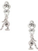 Silver Plated Small Gymnast Balance Beam - Filigree Heart Post Earrings