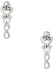Silver Plated Mini Infinity Sign - Filigree Heart Post Earrings