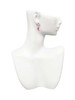 Silver Plated 3-D Hot Pink Ice Skate - Filigree Heart Post Earrings