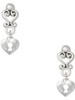 Silver Plated Mini Heart Lock - Filigree Heart Post Earrings