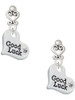 Silver Plated Large Good Luck Heart - Filigree Heart Post Earrings
