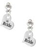 Silver Plated Large Bride Heart - Filigree Heart Post Earrings