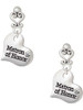 Silver Plated Large Matron of Honor Heart - Filigree Heart Post Earrings